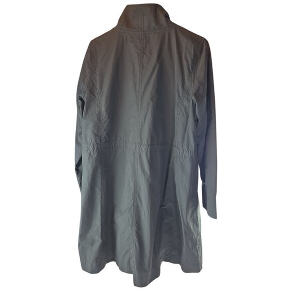 Eilleen Fisher | Grey, Knee Length, High Collar Jacket | Size Medium - Picture 7 of 7